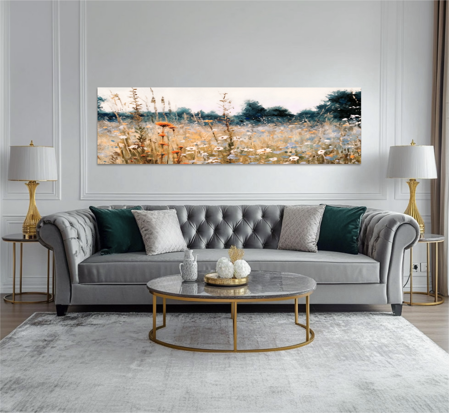 Fall Wildflower Field Panorama Art